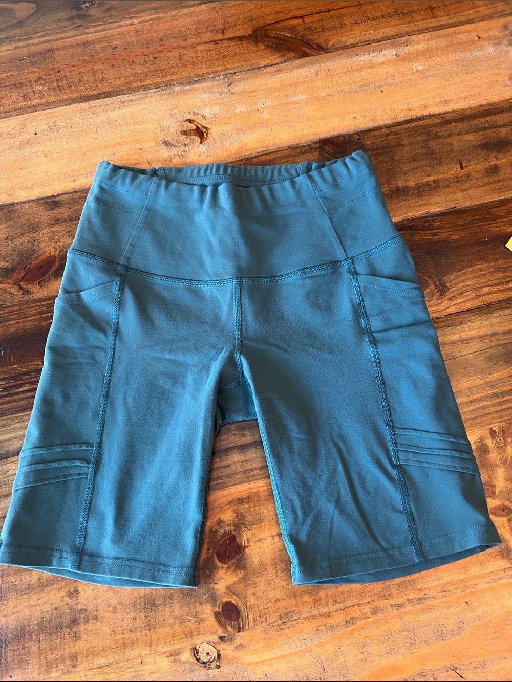 Oiselle Teal Long Pocket Jogger/Biker Shorts